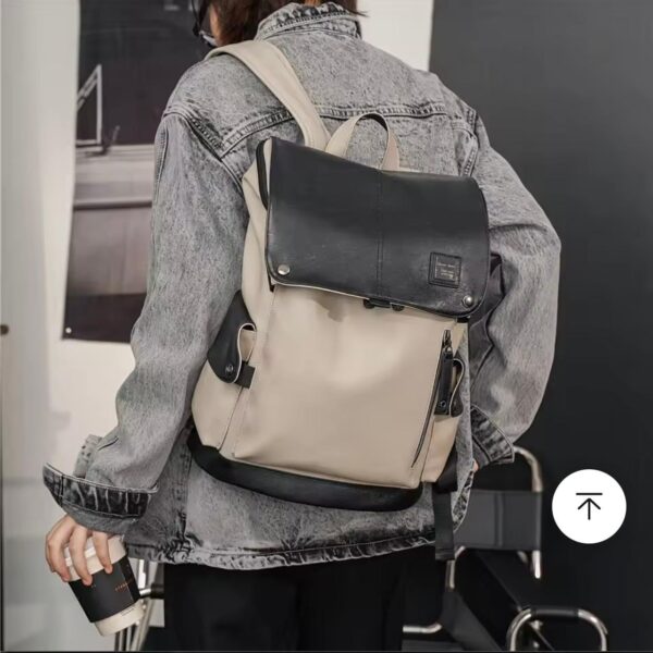 Urban Explorer PU Leather Flap-Top Backpack with Laptop Compartment