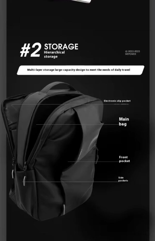 WEPOWER  minimalist and functional laptop backpack, ideal for business, travel, and daily use, such as for school or college. For order click on link https://amdbags.com/product/large-capacity-backpack-for-laptop-office-use-and-travelling - Image 6