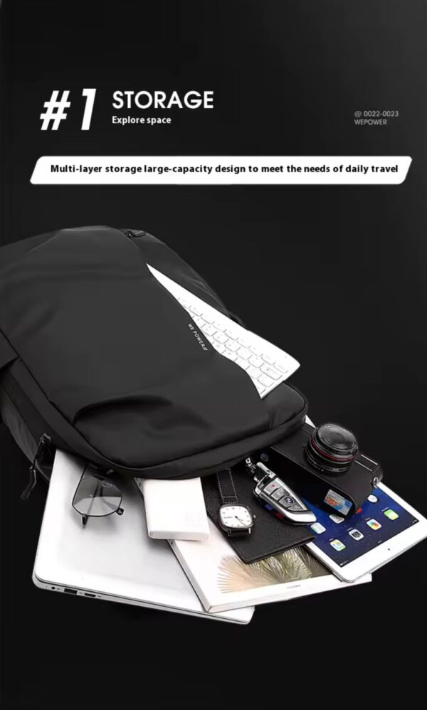WEPOWER  minimalist and functional laptop backpack, ideal for business, travel, and daily use, such as for school or college. For order click on link https://amdbags.com/product/large-capacity-backpack-for-laptop-office-use-and-travelling - Image 8