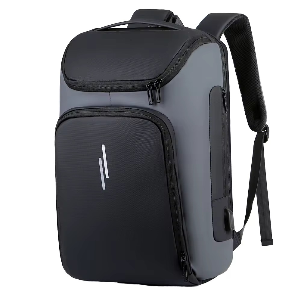 Smart Tech Pu Leather Laptop Backpack with USB Charging Port