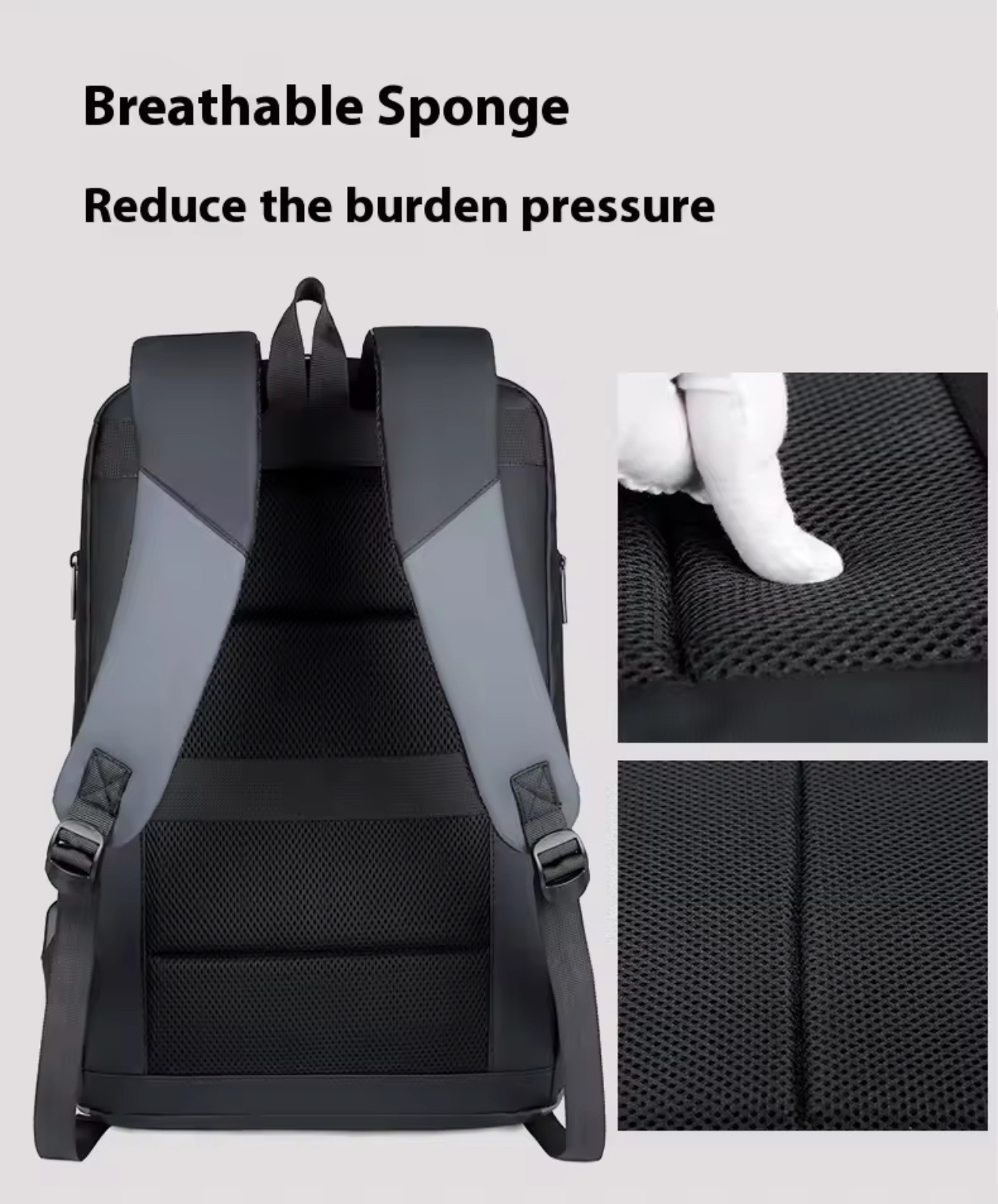 Smart Tech Pu Leather Laptop Backpack with USB Charging Port - Image 5