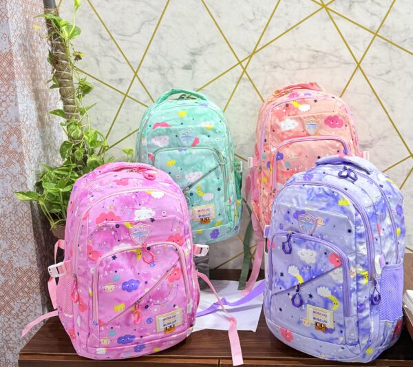Colorful Unicorn & Cloud Print Girls' School Backpacks - Image 8