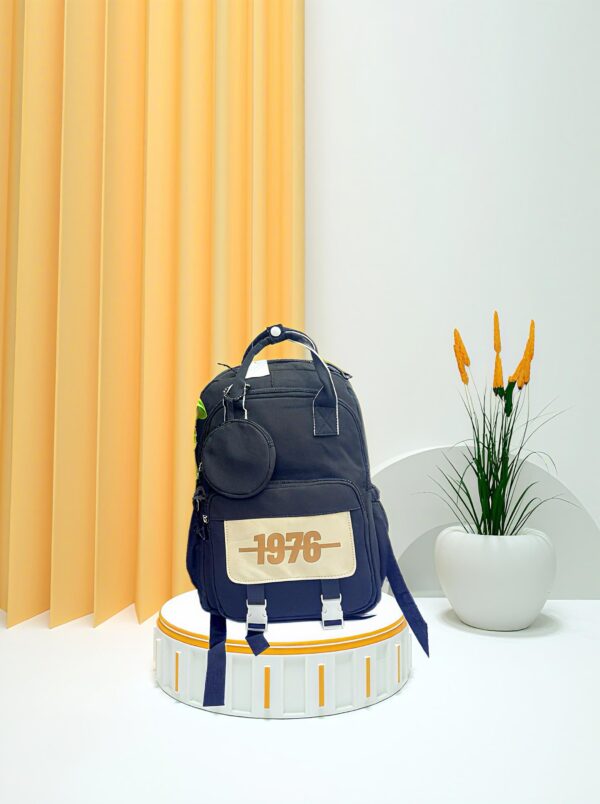Vintage-Inspired 1976 Collection: Multi-Pocket Waterproof School College University Or Daily Life Use Backpacks with Detachable Pouch for Girls - Image 3