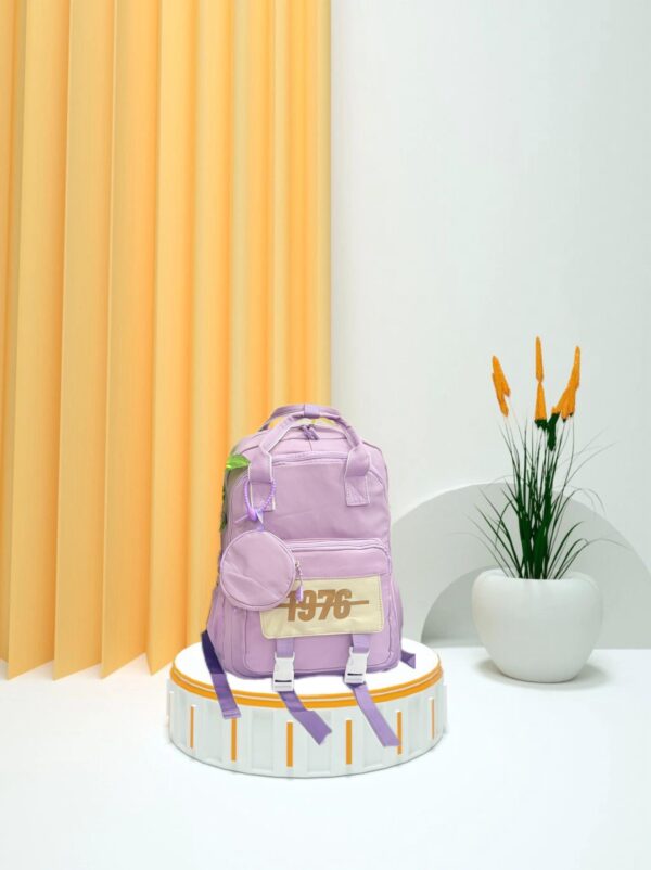Vintage-Inspired 1976 Collection: Multi-Pocket Waterproof School College University Or Daily Life Use Backpacks with Detachable Pouch for Girls - Image 5