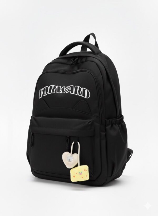 Stylish "FORWARD" Contrast Backpack - Korean-Inspired School & Casual Daypack - Image 4