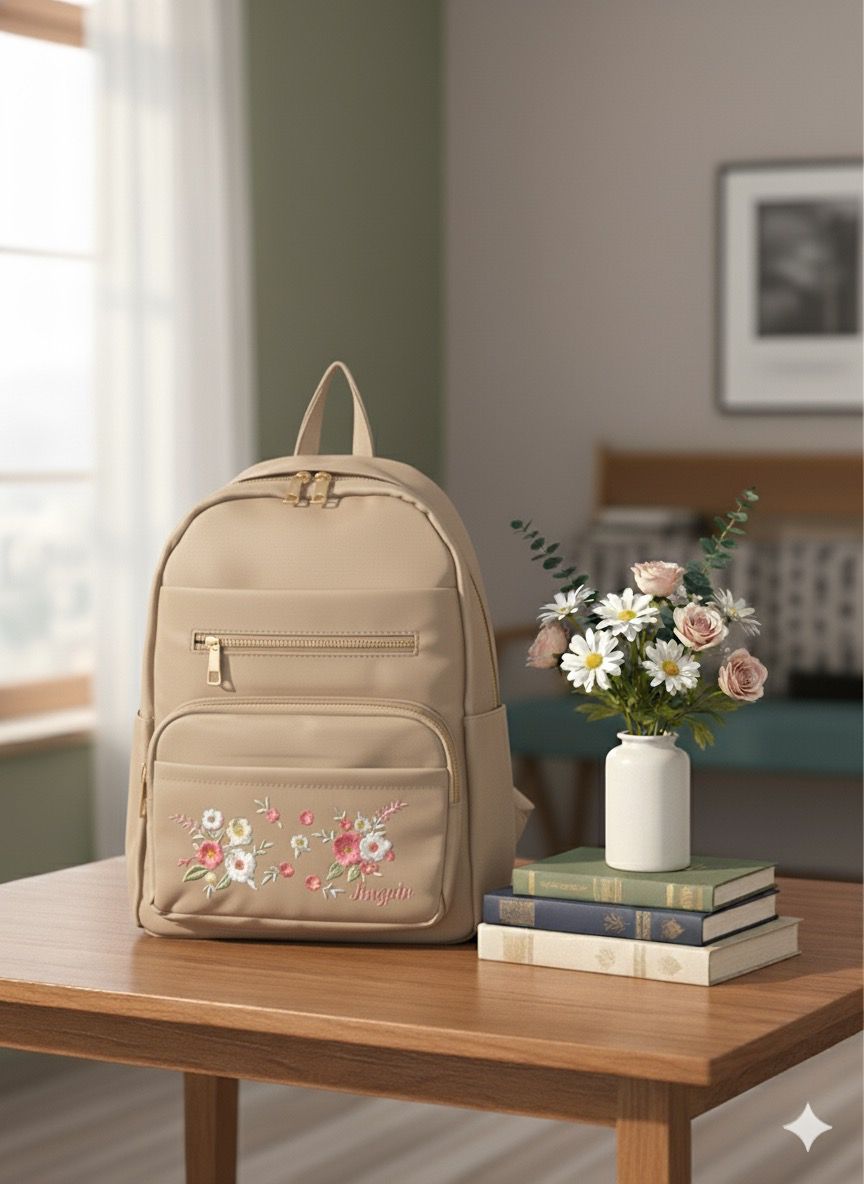 Jingpin Floral Embroidery Backpacks For Girls - Image 8