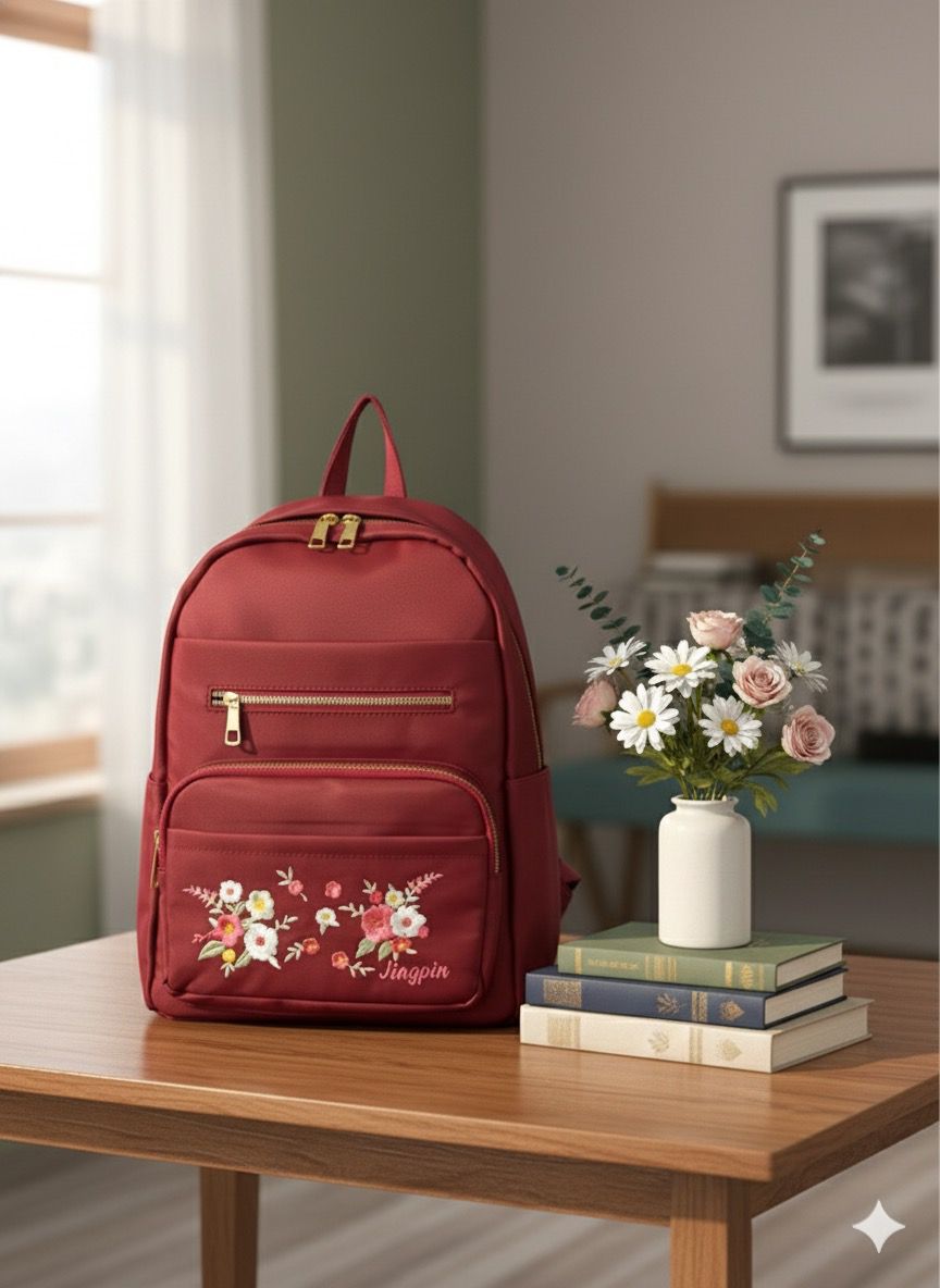 Jingpin Floral Embroidery Backpacks For Girls - Image 4