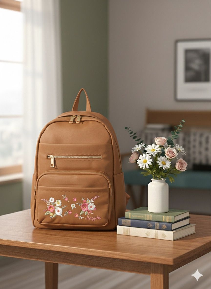 Jingpin Floral Embroidery Backpacks For Girls - Image 5