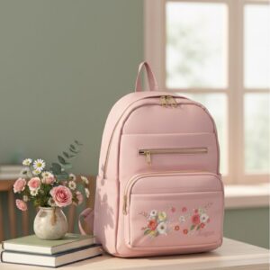 Jingpin Floral Embroidery Backpacks For Girls