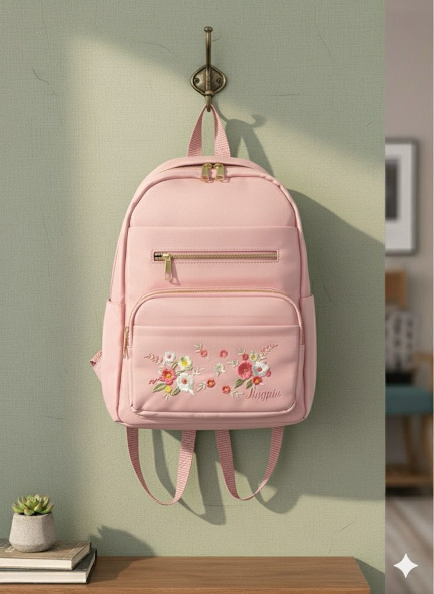 Jingpin Floral Embroidery Backpacks For Girls - Image 7